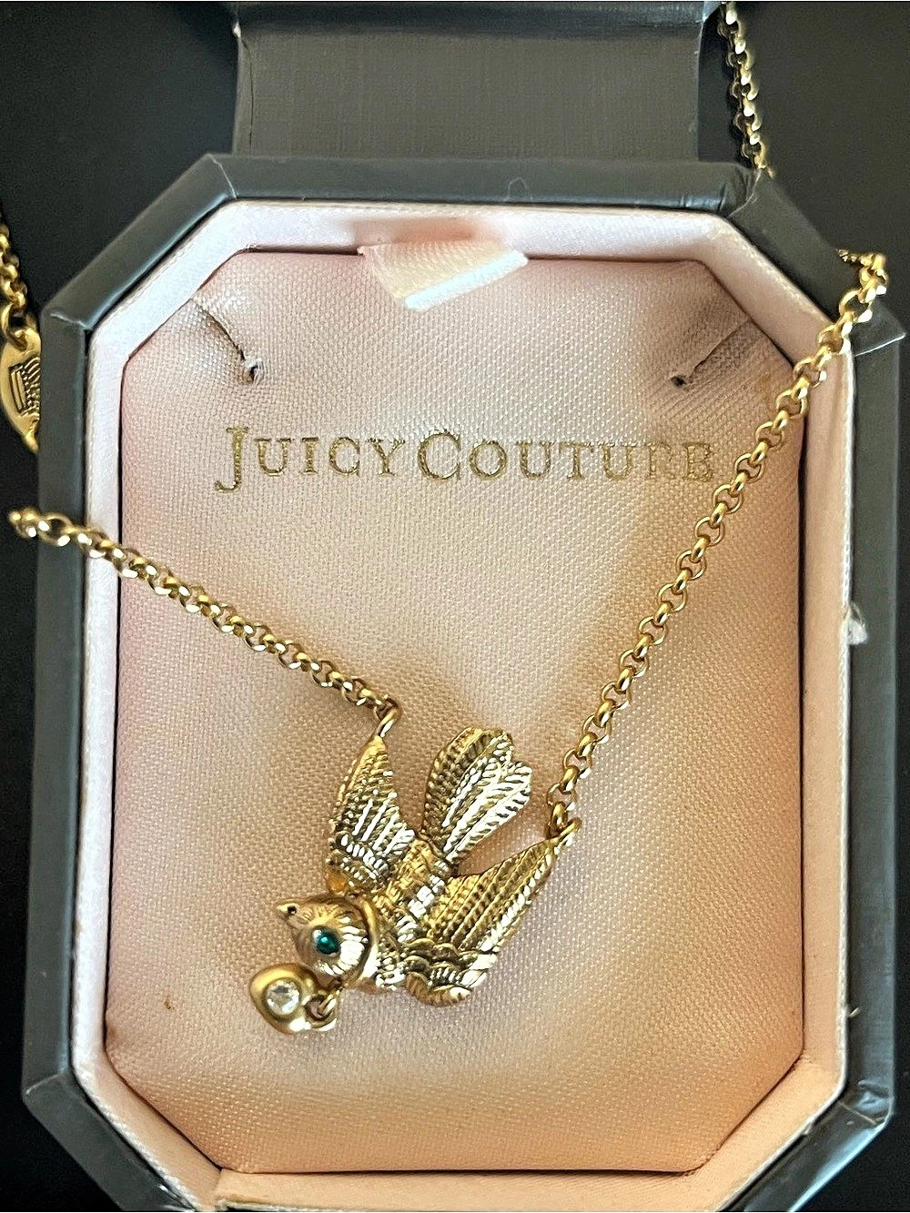 NWT Vintage Juicy Couture Gold Bird Pendant Necklace